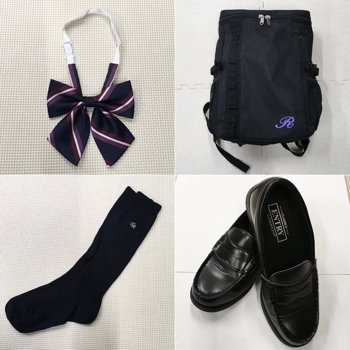 A678/L(中古/箱)東京都 東京立正高校 女子制服11点 /M/W66/丈51/ブレザー/セーター/ベスト/スカート/リボン/靴下/リュック/卒業生品_画像3