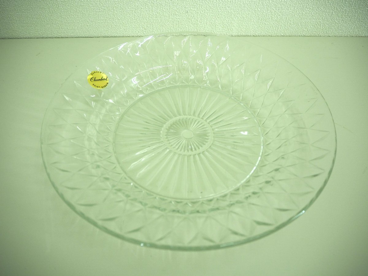 ★☆フランス製　 デュラレックス　DURALEX France 　ガラス皿 6枚　プレート フリルプレート皿　菓子皿　デザート皿　/　直径23㎝　☆★_画像2