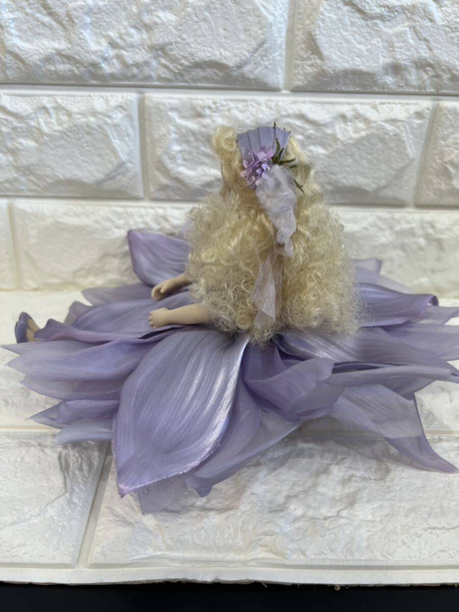 【美品】若月まり子 ビスクドール 　妖精（イブニングスター）紫色　全長27cm 西洋人形 アンティークドール 創作人形　①_画像5