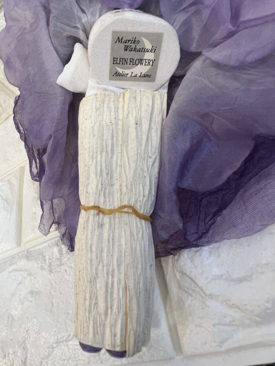 【美品】若月まり子 ビスクドール  花の妖精（野ブドウ）紫色 全長27cm 西洋人形 アンティークドール 創作人形 ④の画像8
