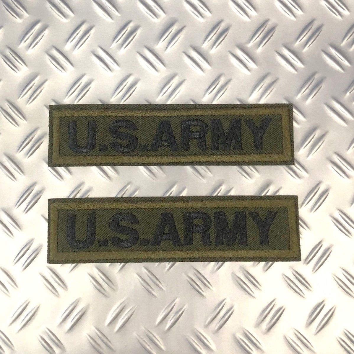 U.S.ARMY 陸軍 刺繍 ワッペン 2枚セット アイロン のり付き ミリタリー 英語 ロゴ 送料無料