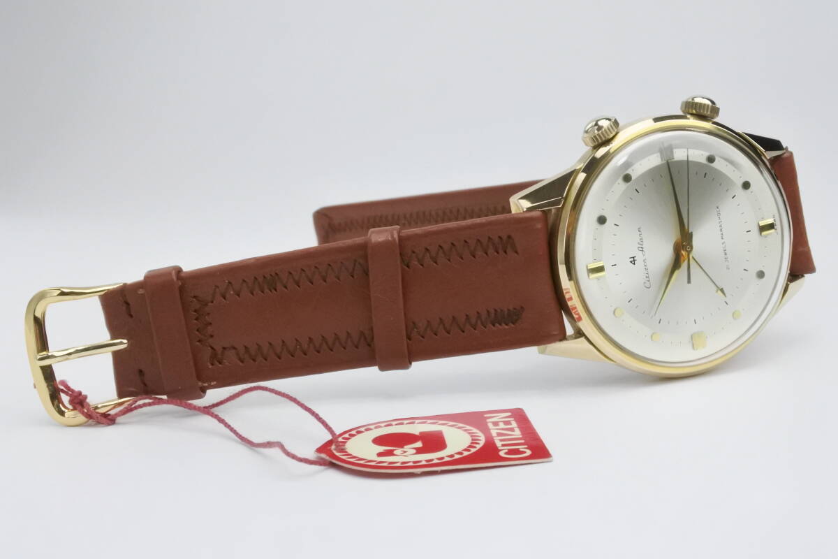 ☆☆☆国産初ベル鳴る腕時計 １９６3年製 シチズン 4H アラーム 2１石 CGP20M 手巻き紳士腕時計　純正尾錠 極美品_画像10