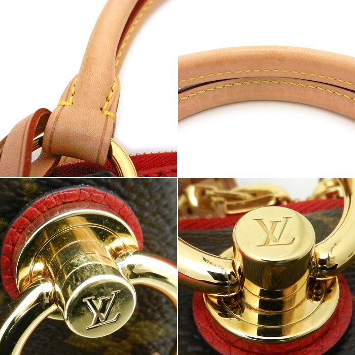 【2WAYバッグ】ルイヴィトン(LOUIS VUITTON) VトートBB M43966 ハンドバッグ ショルダーバッグ RFID モノグラム スリーズ レッド ブラウン_画像10