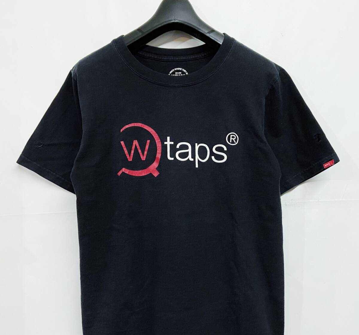 1サイズ◆WTAPS ダブルタップス クラシックロゴ Tシャツ Black 黒_画像2