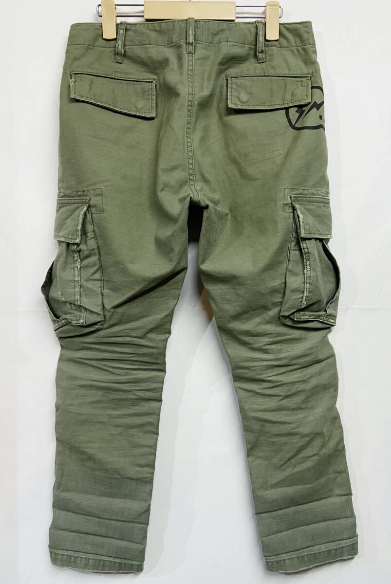 28インチ◆DENIM BY VANQUISH & FRAGMENT｜デニムバイヴァンキッシュアンドフラグメント カーゴバンツ Olive オリーブ_画像3