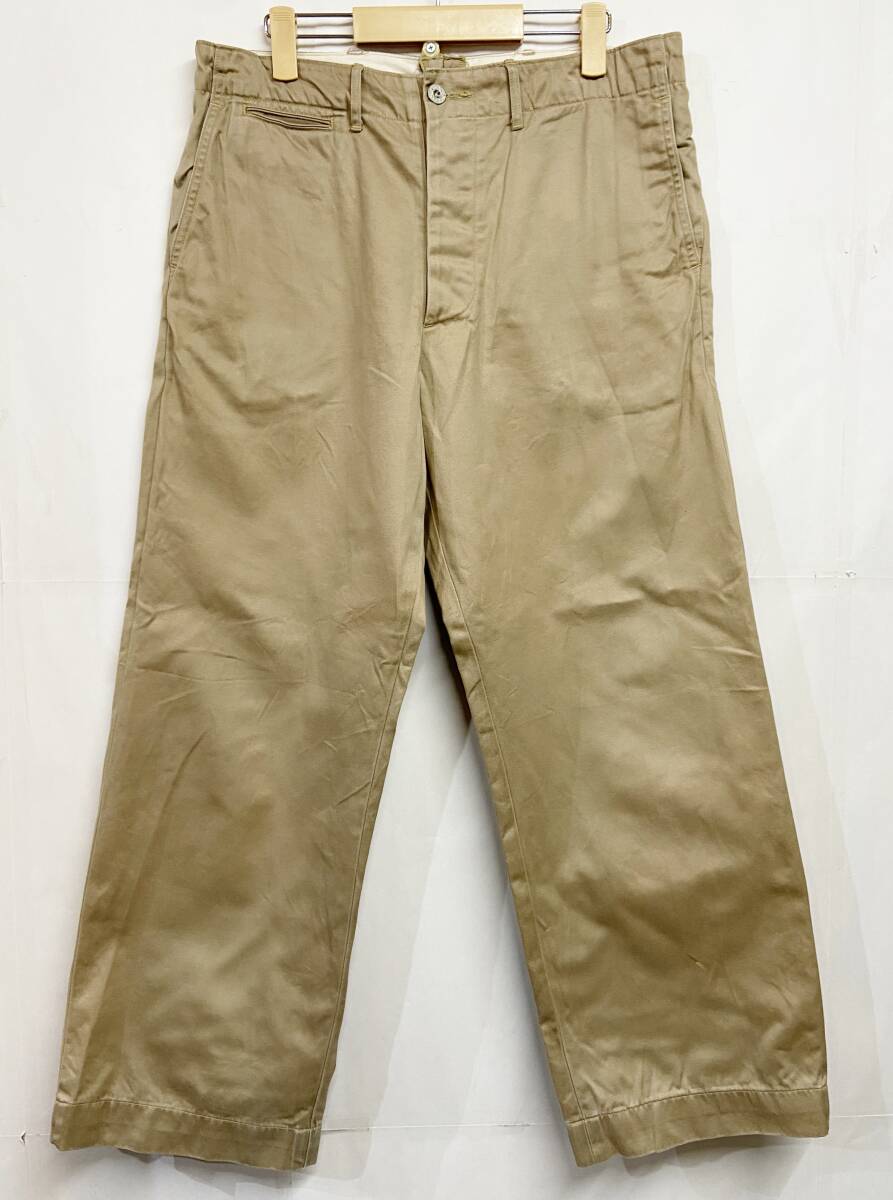 33サイズ◆BUZZ RICKSON'S | バズリクソンズ "EARLY MILITARY CHINOS 1945 MODEL" チノパンツ CAMEL_画像1