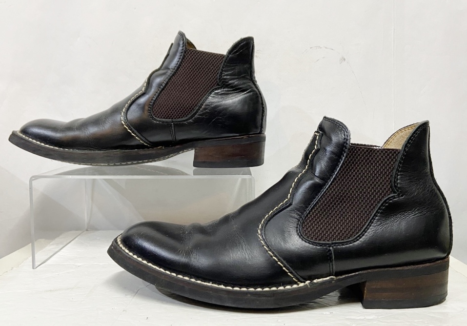 CEDAR CREST セダークレスト サイドゴア レザーショートブーツ ブラック 靴の画像3