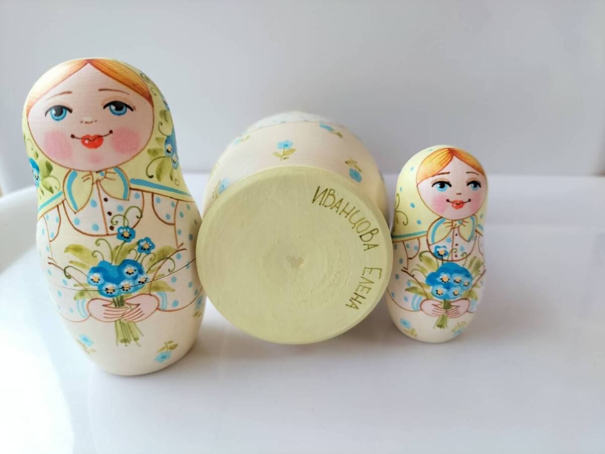 【IBN083】北欧ロシア雑貨のマトリョーシカ イワンツォワ作　花束_画像9