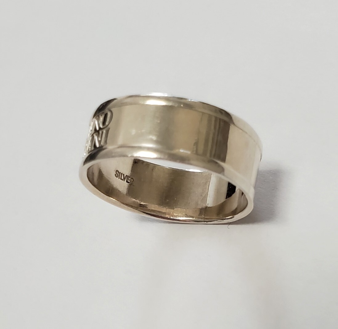 *ru Cheer -noso puller niLUCIANO SOPRANI* серебряный печать кольцо кольцо аксессуары silver мужской 22,5-23 номер ширина 8.5,4g прекрасный товар 