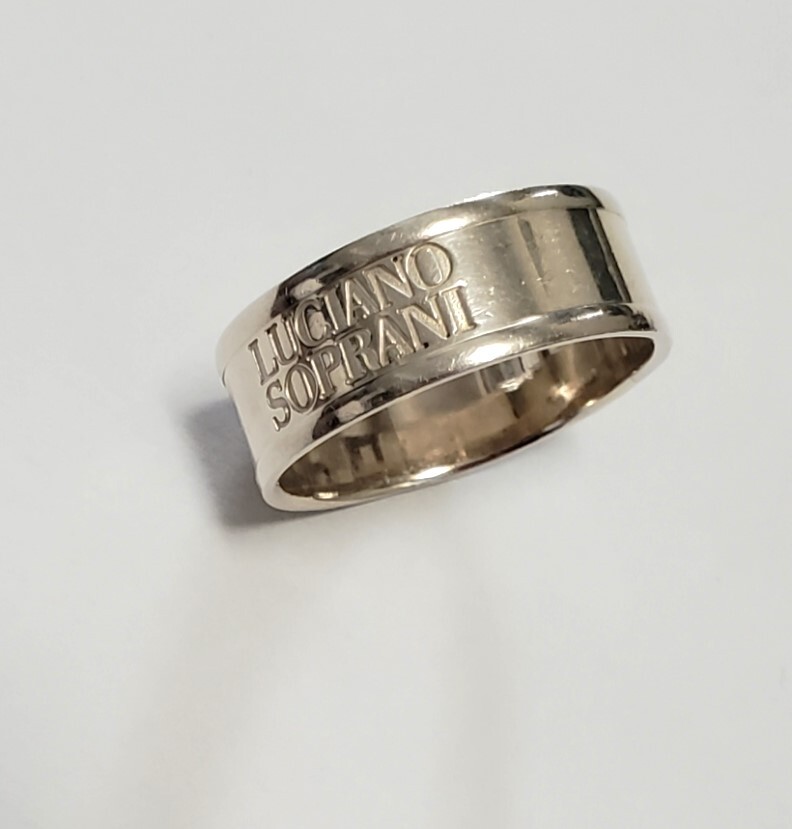 *ru Cheer -noso puller niLUCIANO SOPRANI* серебряный печать кольцо кольцо аксессуары silver мужской 22,5-23 номер ширина 8.5,4g прекрасный товар 