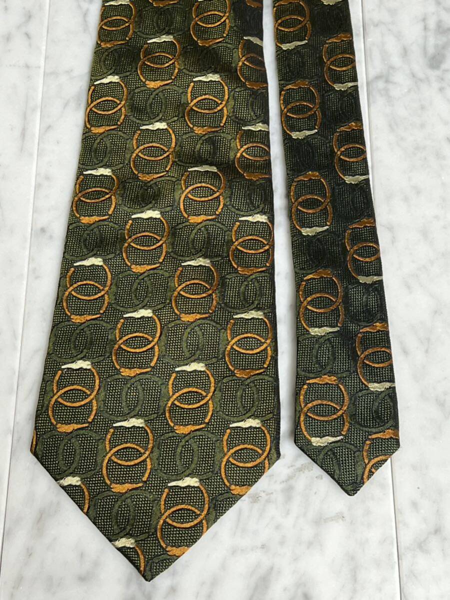 699 jpy ~ Trussardi necktie khaki series green group total pattern (GREEN,B2)