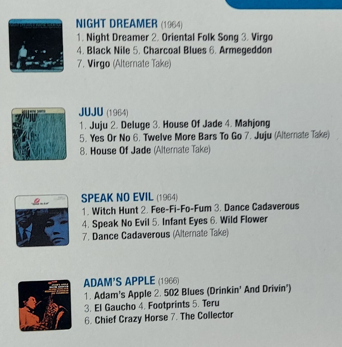 最安 ４CD Blue Note ウェイン・ショーター Wayne Shorter / 4 Albums [Night Dreamer/JUJU/Speak No Evil/Adam's Appleの画像2