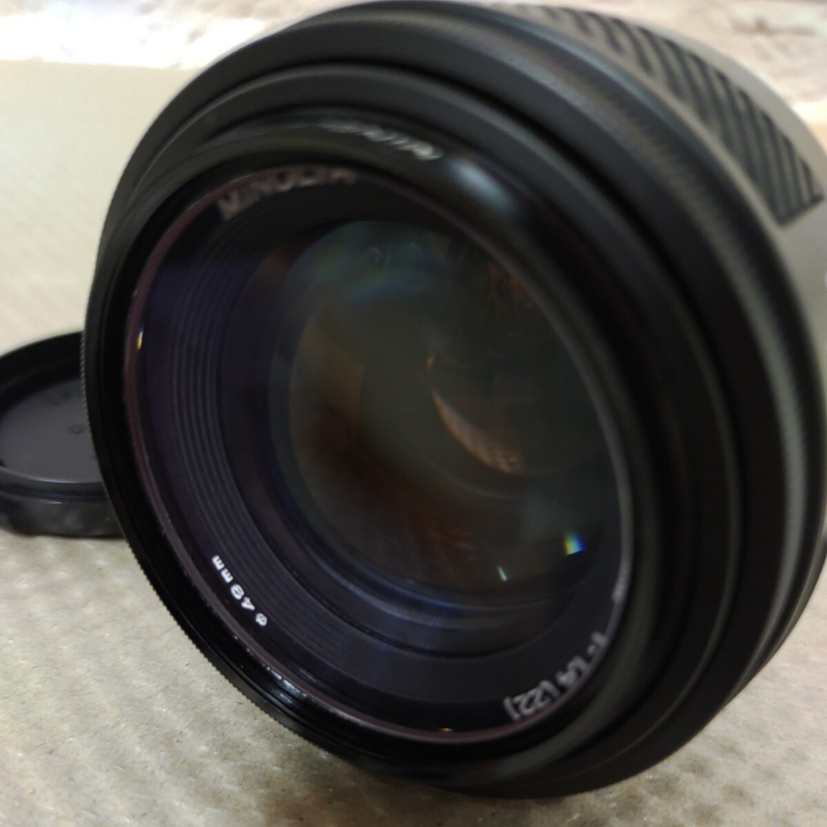 A04227 MINOLTA AF 50mm F1.4 (22) single burnt point lens Minolta camera lens operation not yet verification present condition goods 