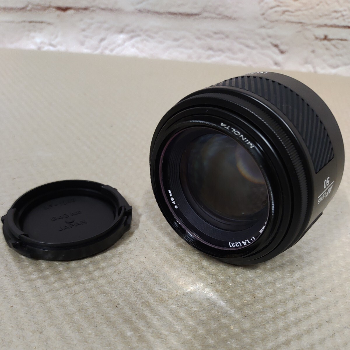 A04227 MINOLTA AF 50mm F1.4 (22) single burnt point lens Minolta camera lens operation not yet verification present condition goods 