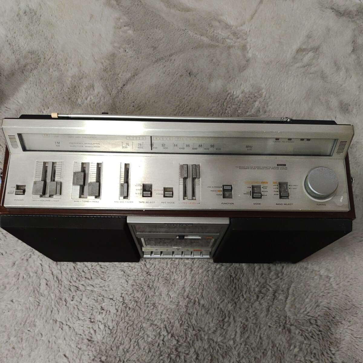 A042217 SONY CFS-V8 ラジカセ カセットレコーダー STEREO ZILBA'P 昭和レトロ ジャンクの画像7