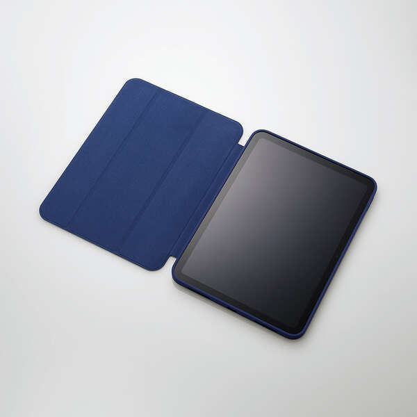 iPad 第10世代 10.9インチ フラップケース 手帳型カバー 着脱式 2アングル スリープ対応 シリコン&ポリカーボネート ネイビー 568の画像3