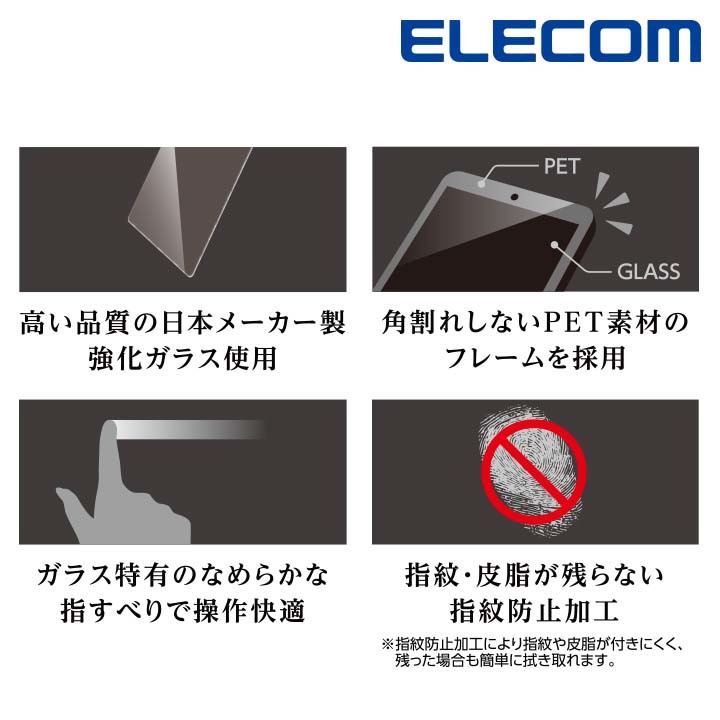 エレコム iPad mini (2019年モデル/第5世代)用 強化ガラスフィルム 液晶保護 全面保護 ホワイトフレーム付き 716 匿名配送の画像4