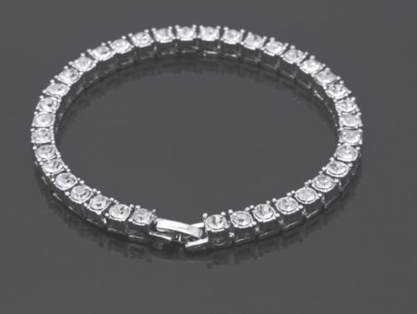 Новый платиновый PTP/платиновый теннисный браслет Diamond Diamond Cz Высококачественная текстура роскошная глянцевая гендерная популярная бесплатная доставка приблизительно 20 см ☆ ширина около 5 мм