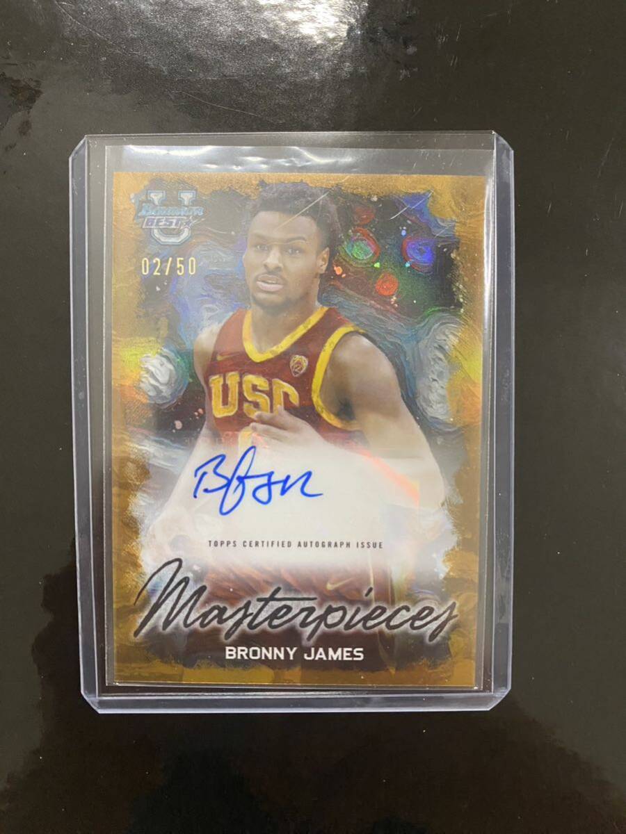 50枚限定　BRONNY JAMES auto 直筆サインカード Topps bowman's best レブロンの息子　NBA ブロニー　ジェームズ_画像1