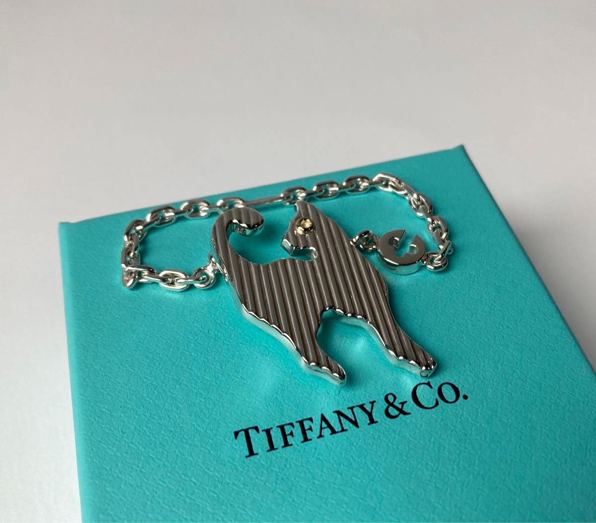 Tiffany＆co.  ティファニー　振り返るネコ　キャット　バッグチャーム　キーホルダー　シルバー　ゴールド　925 k18