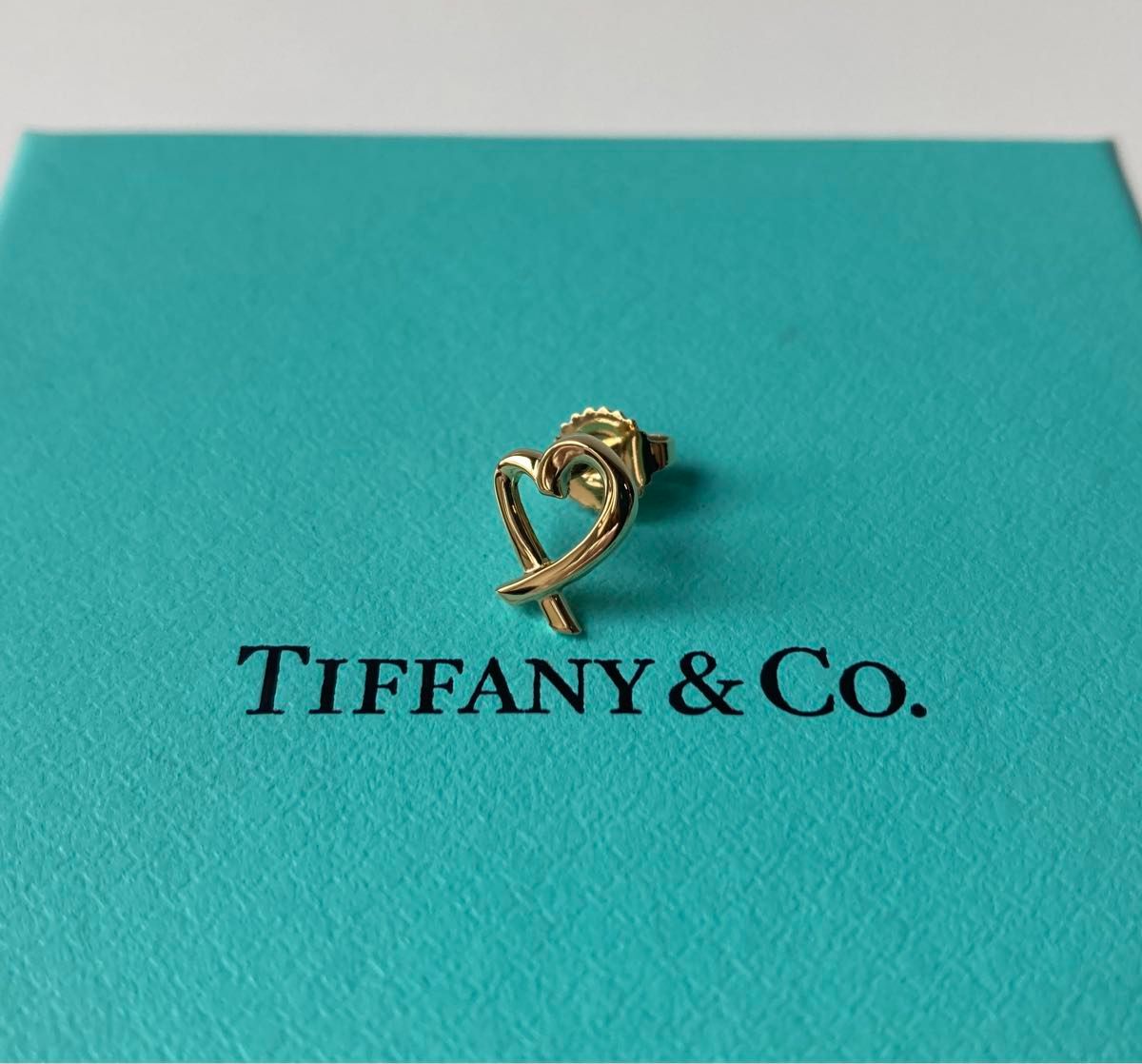 Tiffany＆co.  ティファニー　ラビングハート　スモール　片耳　イエローゴールド　ピアス　イヤリング　Au750