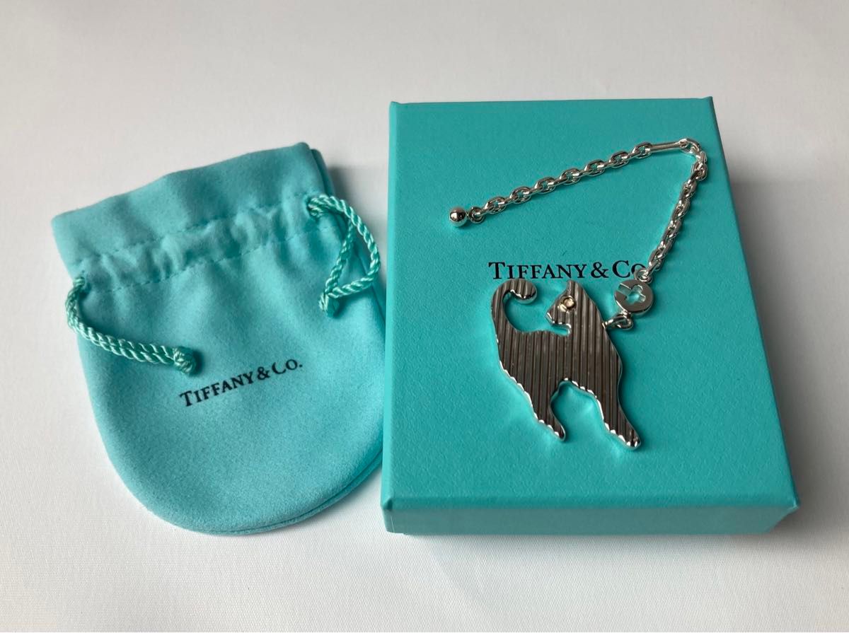 Tiffany＆co.  ティファニー　振り返るネコ　キャット　バッグチャーム　キーホルダー　シルバー　ゴールド　925 k18