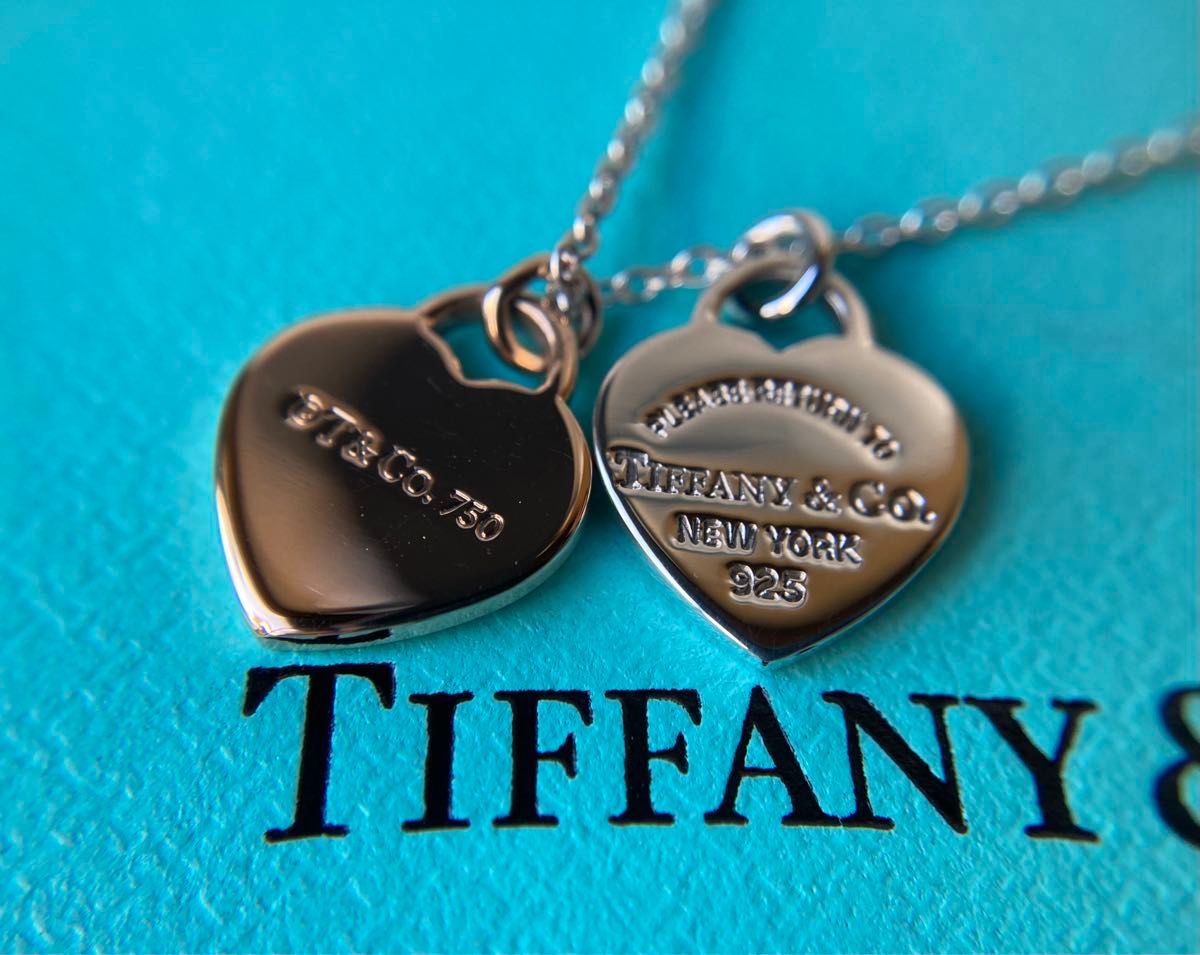 Tiffany＆co.  ティファニー　リターントゥ　ダブルハート　スモール　ゴールド　シルバー　コンビネックレス　k18 925