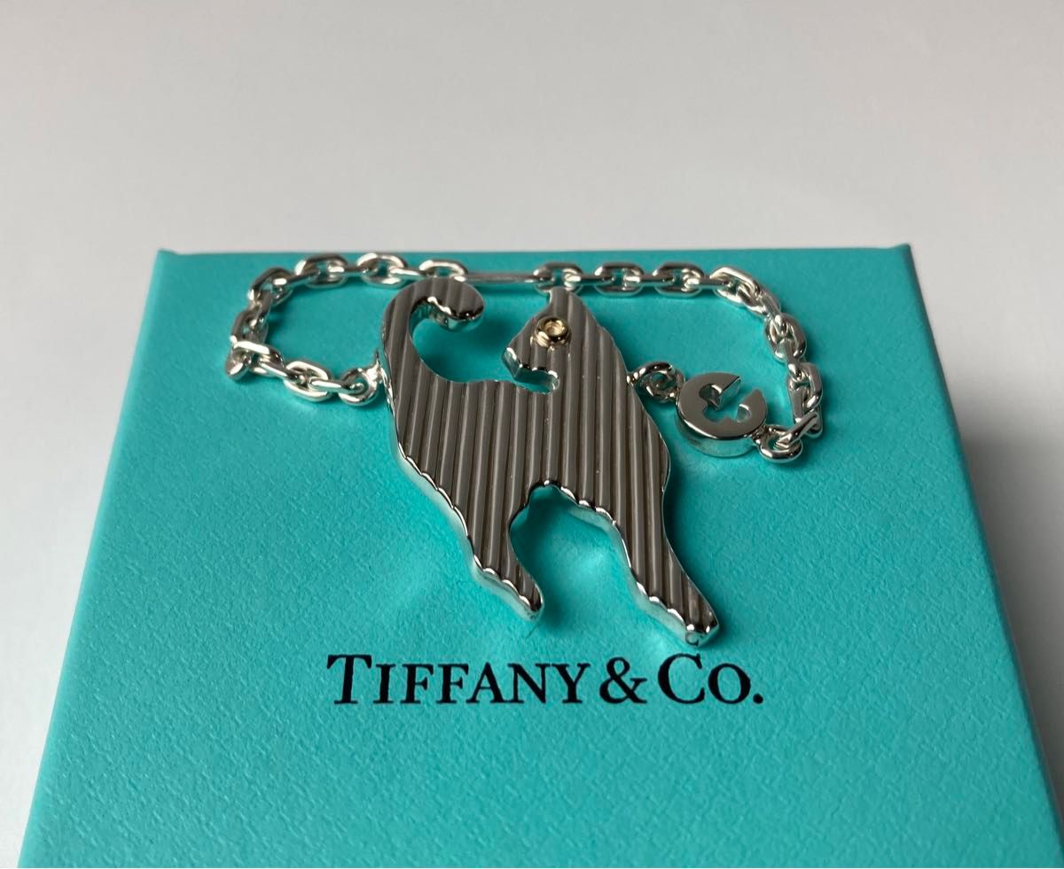 Tiffany＆co.  ティファニー　振り返るネコ　キャット　バッグチャーム　キーホルダー　シルバー　ゴールド　925 k18