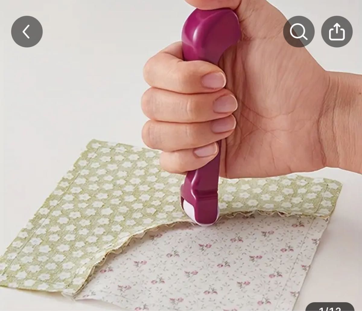 縫い代プレスオープナー　折り目付け　縫い代開き　ピンク