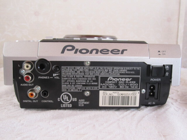 Pioneer CDJ-200 難あり　電源ケーブル付き_画像7