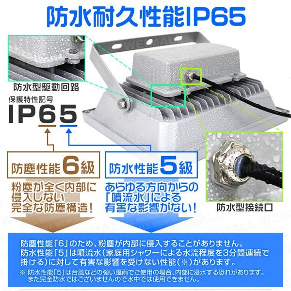 即納! LED投光器 100v 10w 昼光色100w相当 PSE取得済 3mコード付_防水耐久性能 IP65