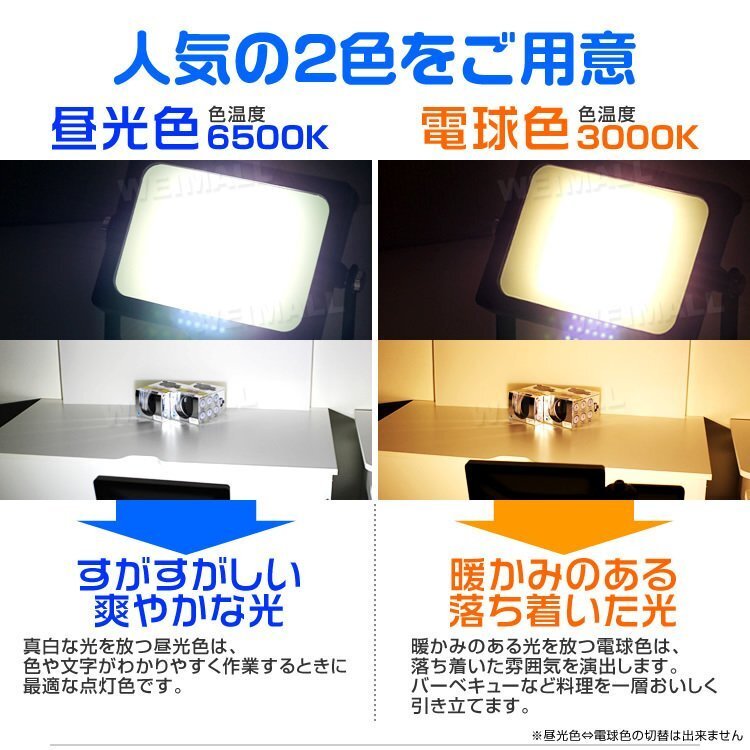 LED ライト 投光器 人感センサー付 薄型 10W 昼光色 6500K 広角 駐車場照明 100W相当 AC100V対応 防犯に 照明 ライト 3mコード付 PSE_画像7