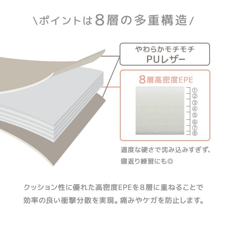 【数量限定セール】プレイマット 厚手 折りたたみ 大判 マット 赤ちゃん 床暖房対応 4cm 180cm フロアマット ノンホルム 防水 防音 軽量_画像7