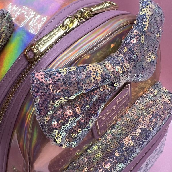 【Loungefly】ディズニー パークス ラウンジフライ WDW 50th バックパック ＆ カチューシャ セット Disney Backpack Iridescent リュック_画像3