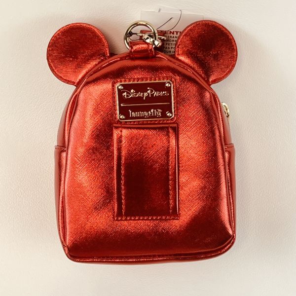 【Loungefly リスレット】ディズニー パーク ラウンジフライ 赤スパンコール ミニ バッグ WDW Disney Wristlet Red リストレット_画像4