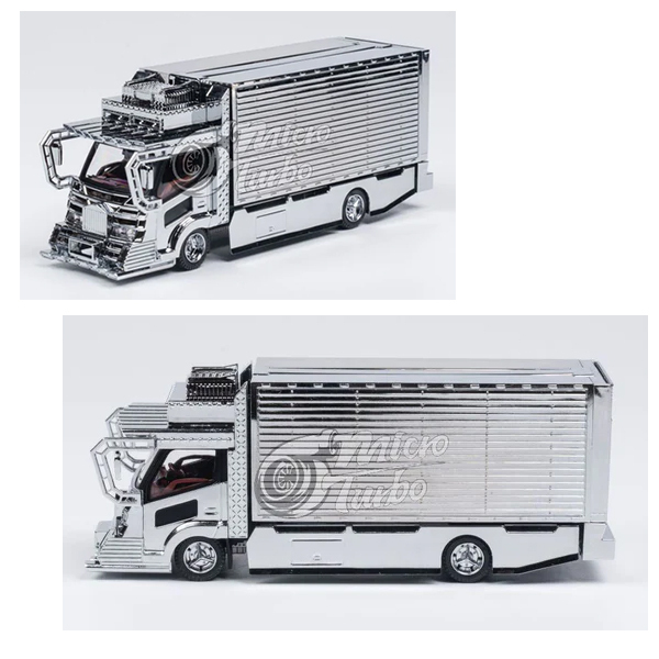 1/64 Micro Turbo PEAKO ピーコ デコトラ ウイング 大型 トラック Dekotora Wing Custom Truck Ver.2 Chrome silver●Ｍ８７の画像2