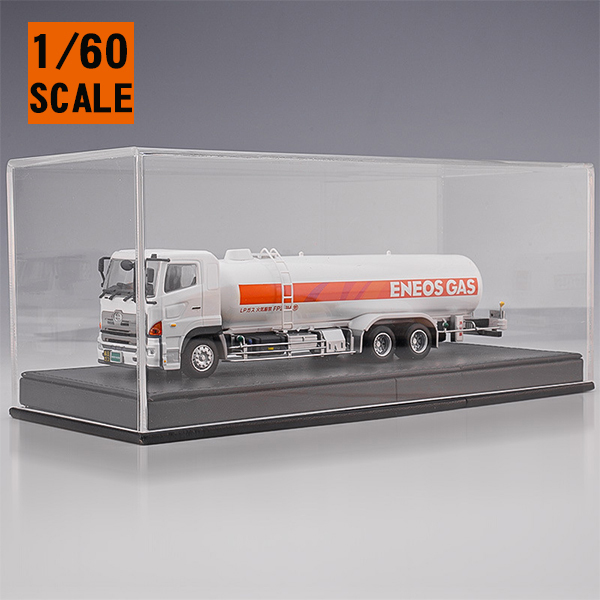1/60 scale 日野 トラック タンクローリー ENEOS GAS エネオスガス アクリルケース付き ジオラマ 展示 模型●Ｍ１０３の画像1