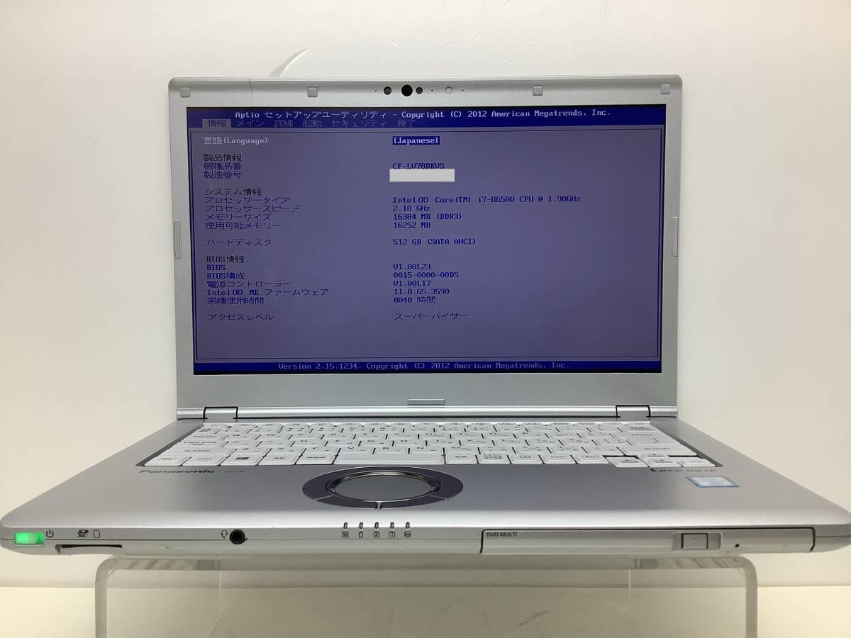 *1 jpy beginning Panasonic Let\'s note CF-LV78DKVS Win10 Intel Core i7-8650U memory 16GB SSD512GB 14 type CD-RW DVD-RW DtoD territory equipped AC attached 