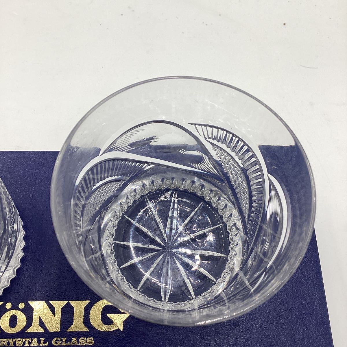 o427 KONIG クリスタルグラス ペア ドイツ製 ロック タンブラー ケーニッヒ ロックグラス 中古の画像6