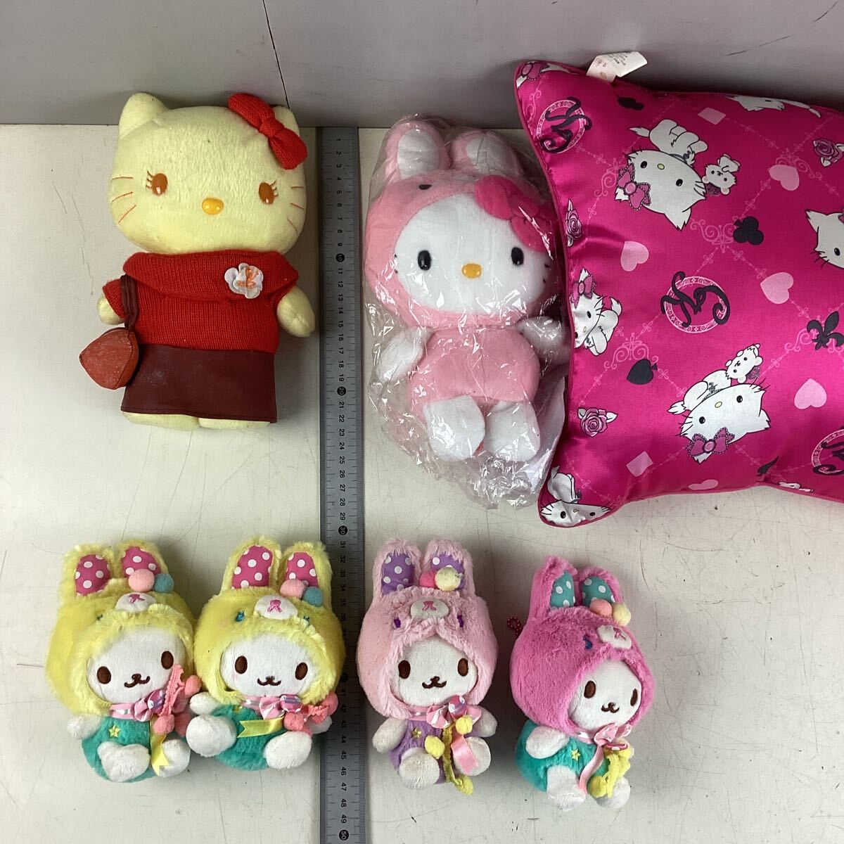 k4244 Hello Kitty ..... soft toy summarize 17 point set tea -mi- Kitty cushion . chopsticks china spoon goods happy set used 