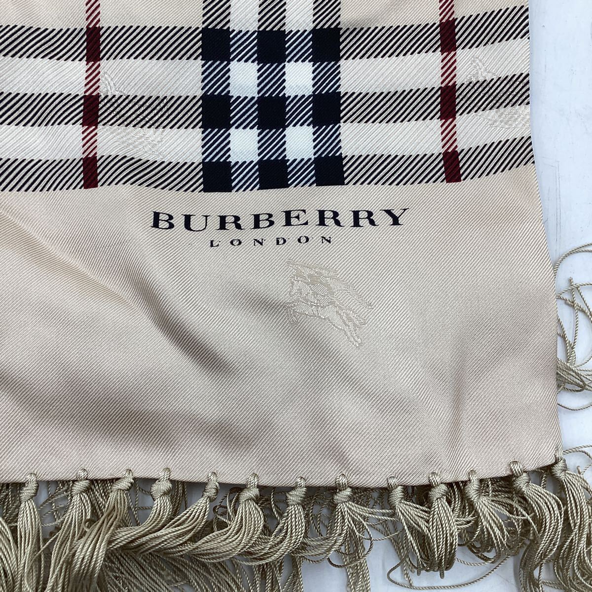 o4227 BURBERRY スカーフ バーバリー 日本製 三陽商会 レトロ 中古_画像2