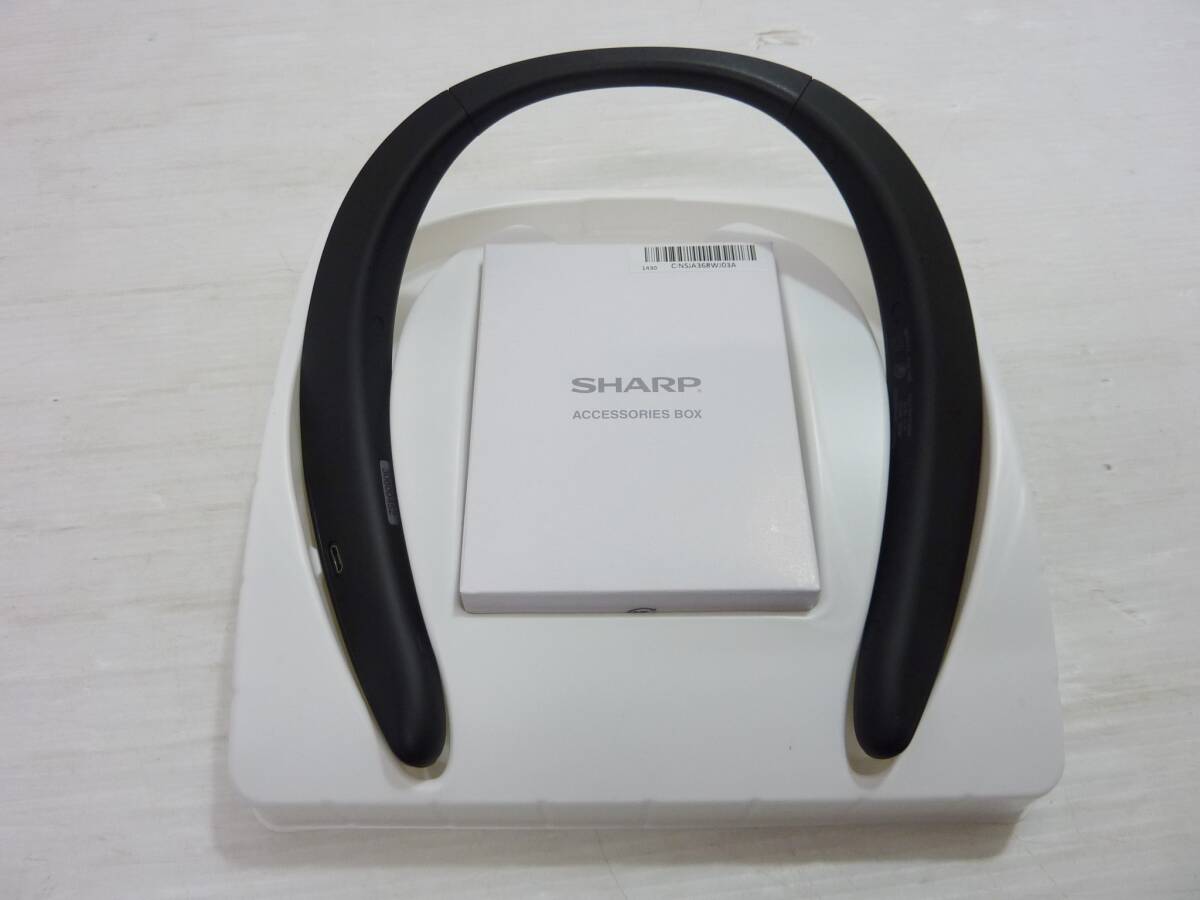 CV5650t 1円セール 美品 SHARP シャープ Bluetooth ウェアラブルネックスピーカー AN-SS2 ブラック サウンドパートナー