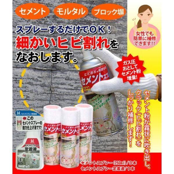 【即納】日本ミラコン産業 セメントスプレー 230ml 3本組セット　コンクリート ひび割れ ヒビ セメント 補修材 修復 修理_画像2