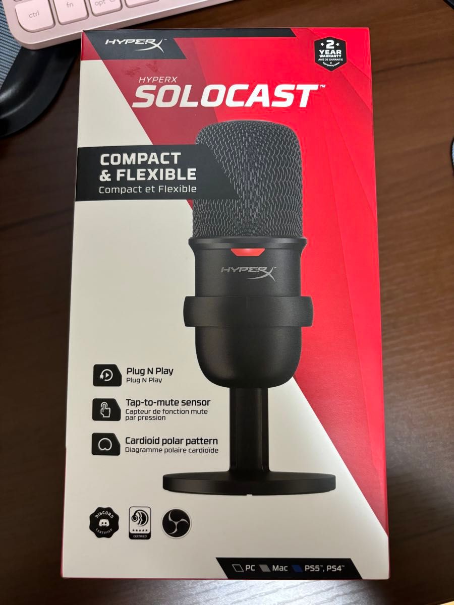 HYPERX SOLOCAST マイク　美品　USB PC オンライン　テレワーク　パソコン　録音　声　音声