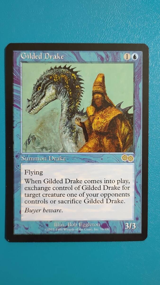 Gilded Drake 金粉のドレイク Urza's Saga ウルザズ・サーガ MTG マジック・ザ・ギャザリング 英語版の画像1