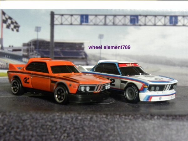 即決 ルース2個☆☆'73 BMW 3.0 CSL RACE CAR オレンジ、白（プレミアモデル） HOT WHEELS ホットウィールの画像1