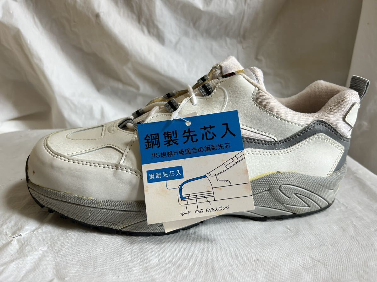 ●V027●未使用保管品 WALKER 安全靴 作業靴 天然皮革　セーフティーワーカー 鋼製先芯入 ホワイト 白 28cm_画像6