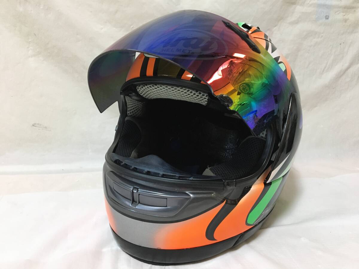 〇V218〇Arai アライ フルフェイス ヘルメット RX-7 RⅢ M2000 57.58cm Super Complex Laminate Construction バイクの画像7