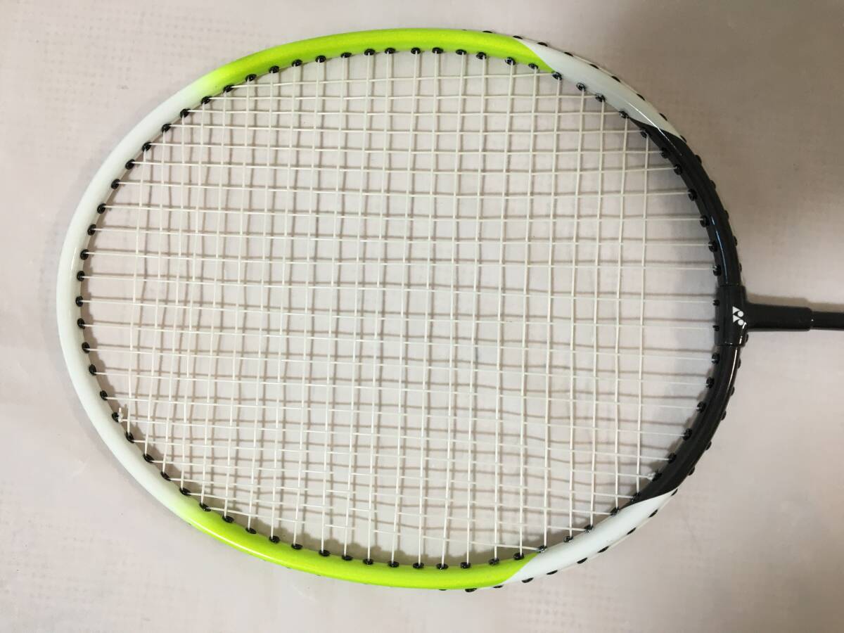 〇V222〇新品未使用品 YONEX ヨネックス B-4000 B4000G LM バトミントン ラケット ライムイエロー ブラック 中古カバー付の画像5