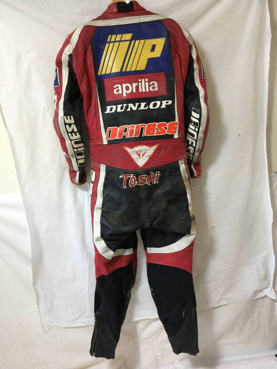 ○V313○USED レーシングスーツ 革ツナギ ダイネーゼ dainese アプリリア aprilia サイズ不明 Arai DIESEL DUNLOPの画像6